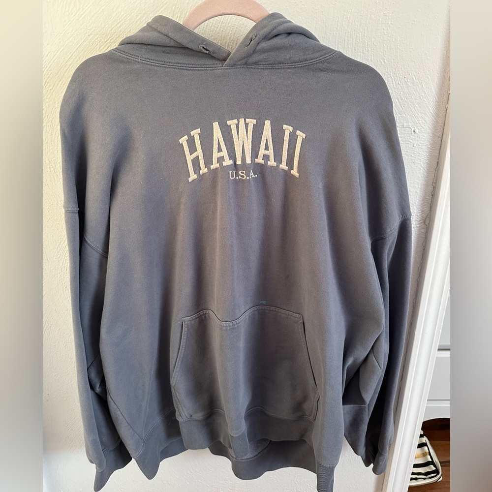 Brandy Melville Blue Hawaii Embroidered Christy Hoodie